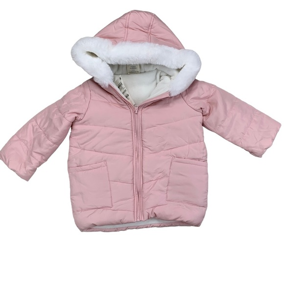 First Impressions Other - First Impressions Baby Girls Faux-Fur-Trim Hooded Parka Size 24 months